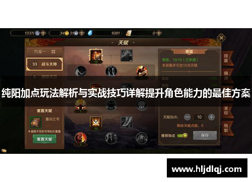 纯阳加点玩法解析与实战技巧详解提升角色能力的最佳方案